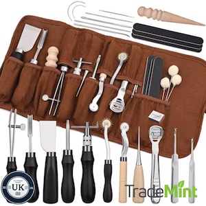 37-piece leather craft tools set | edge skiver, sewing, and stitching tools
