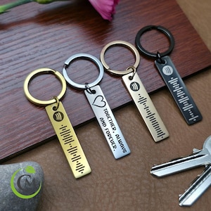 Personalised Spotify Keychain – Engraved Music Keyring Gift – Custom Song Code Keyring – Valentine’s, Anniversary, Birthday Gift