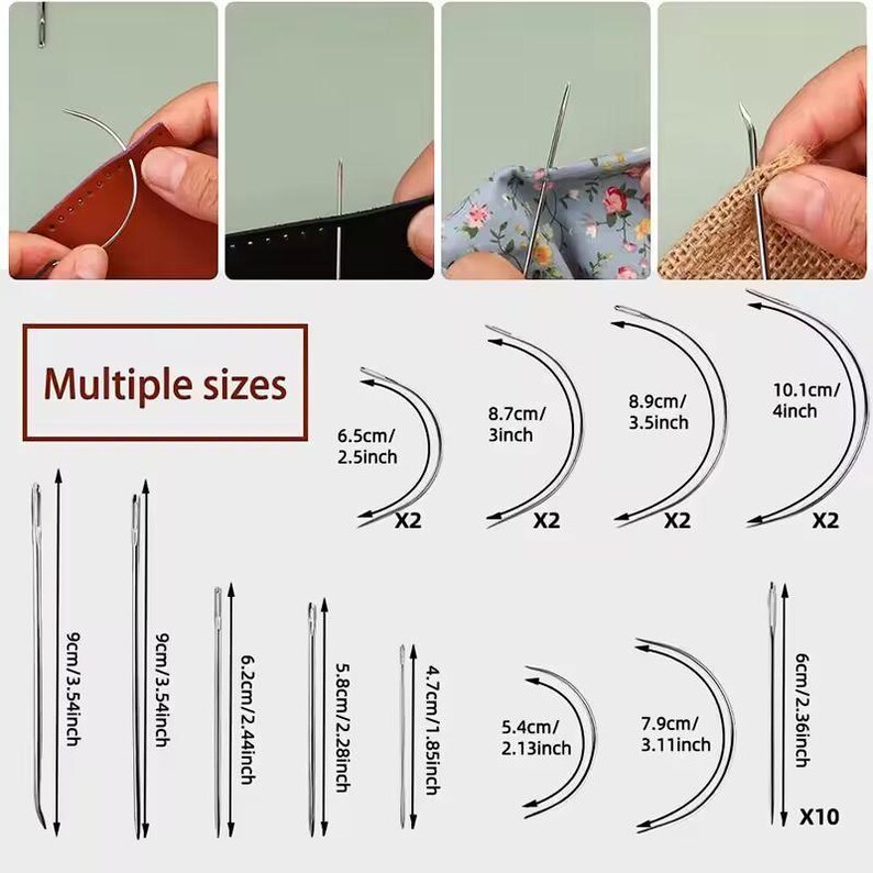 Complete Leather Sewing Kit - Upholstery Repair Set with Thread, Awls, Needles & Tools for DIY Leathercraft image 6