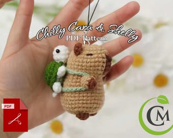 Digital capybara & turtle crochet pattern | pdf animal crochet design | diy amigurumi for beginners and craft lovers
