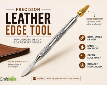 Leather Edge Dye Pen: Dual Head Roller Tool for Leathercraft Finishing
