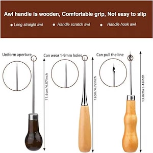 Complete Leather Sewing Kit - Upholstery Repair Set with Thread, Awls, Needles & Tools for DIY Leathercraft image 5