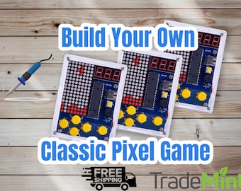 Diy stem soldering game kit – classic pixel games set | fun gift for teens, beginners & enthusiasts – build or premade options