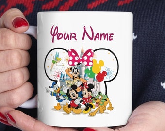 Mickey and Minne Mouse Personalized Mug , Mickey Mouse Cup , Disney Mug , Custom Mug , Funny Mug, Disney Lovers Gift Mug , Coffee Mug P-027