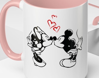 Alla hjärtans dag-mugg för älskare, romantisk Disney-kaffekopp för par, söt kärlekspresent till henne och honom, alla hjärtans dag-mugg, Mickey Minnie Love Tazza S-230