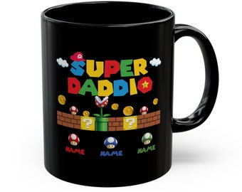 Benutzerdefinierte Super Daddio Tasse, Kinder Name Papa Tasse, Geschenk für Papa, Gamer Papa Geschenk, Vatertagsgeschenk, Geschenk für Papa, Super Papa Tasse P-444
