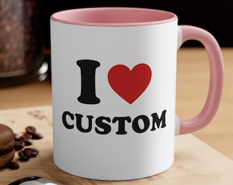 Taza personalizada "Te amo", taza personalizada "I Heart", regalo personalizado, regalo para mamá, taza con nombre personalizado, regalo para ella. Taza personalizada "Te amo".