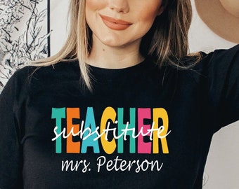Custom Substitute Teacher Svg, Sub Png, Back to School Shirt Design, Substitute Teacher Gift for Substitute, Cute Substitute Gift P-497