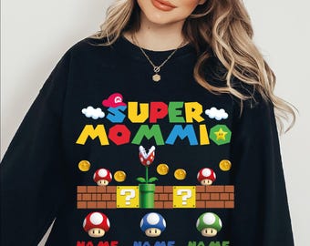 Super Mommio Sweatshirt, Mothers Day Gift, Super Family Design Hoodie, Funny Mom Sweat, Gift for Mother, Super Mom Birthday S-459