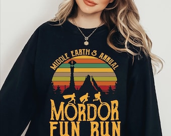 Middle Earth's Annual Mordor Fun Run Sweatshirt, Book Lover Gift, S-449