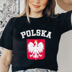 Polsk örnvapenskjorta, polskt arv, landsflagga, grafisk t-shirt, resepresent S0526-783