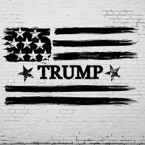 Trump Svg y PNG, Diseño de apoyo a Trump, Trump 2024 Svg PNG, Bandera de Trump PNG, 4 de julio Svg, Bandera desgastada Svg, Clipart de Trump