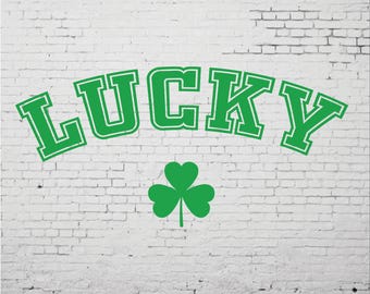 Lucky Svg and Png, St Patrick's Day Svg,Retro Shamrock Svg, Lucky Svg, St. Paddy's Day Svg, Retro St Patricks, Clover Svg, Digital Download