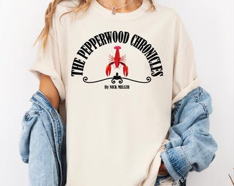 The Pepperwood Chroniken Komfortfarben, neues Mädchen-T-Stück Geschenk, Schmidt, Nick Miller inspiriert, Jessica Day T-Shirt, Fernsehsendung, neuer Mädchenfan P-505