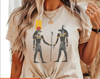 Ancient Egypt Shirt Ra and Anubis T Shirt Mythology Gift Egyptian Goddess Graphic Tee S0726 P-391