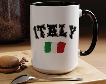 Italy Coffee Mug, Italian Flag Cup, Travel Souvenir Gift, Italy Lover Mug, Espreso Cup, Italian Pride Gift, Italy Themed Kitchen Decor S-648