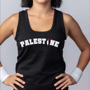 Camiseta sin mangas con el mapa de Palestina, camiseta de apoyo a Palestina, camiseta de activistas, camiseta de Gaza, camiseta de derechos humanos, camiseta de protesta, Salvar Palestina P-472