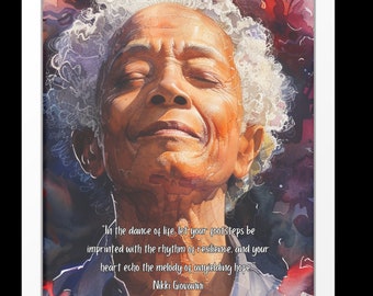 Nikki Giovanni Wall Art, Motivational Art, Inspirational Quote, Digital Wall Art, Digital Art, Digital Downloads, Digital Prints, Digital