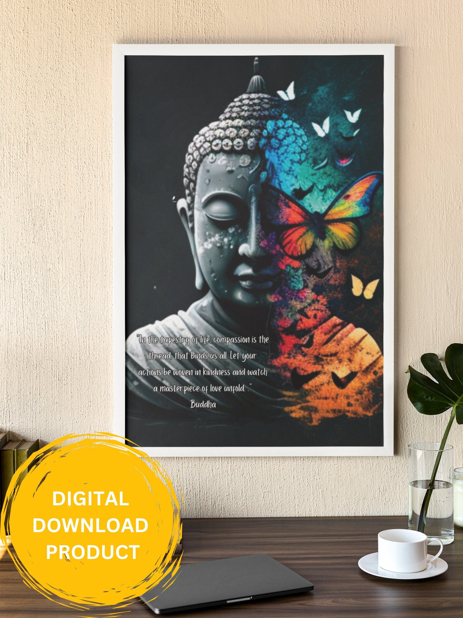 Buddha Quote Art, Buddha Wall Art, Motivational Art, Inspirational Art ...
