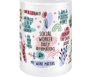 15oz Big Daily Reminder Mug, Affirmation Mug, Self Love Mug, Motivation, Positive Quotes, Social Worker, Positivity 427ml Jumbo Tall Mug
