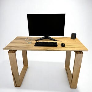 Handmade Solid Maple Office Desk – 48&quot; Natural Wood Writing Desk with Brass Hardware, Sustainable & GREENGUARD Gold Certified Finish