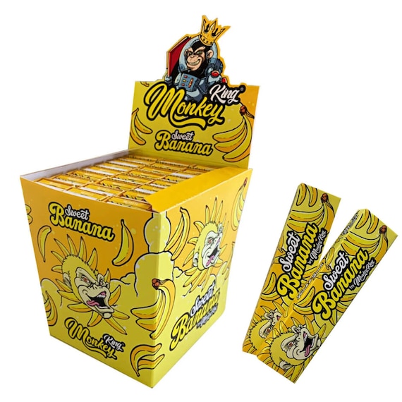 king monkey cigarette Monkey King | Sweet Banana | Touch & Smell Packet | 32 King Size Papers  Tips