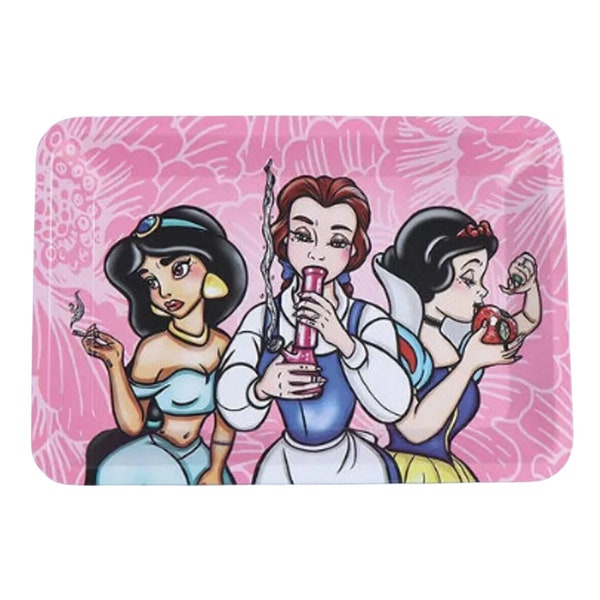 Pink Anime Princess Metal Rolling Tray | Size 18x12.5cm | Gift