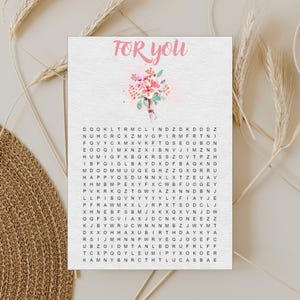 Niestandardowa łamigłówka do wyszukiwania słów - spersonalizowana gra na urodziny, baby shower i wieczór panieński - kreatywne pomysły na prezenty, wyjątkowy prezent na każdą okazję