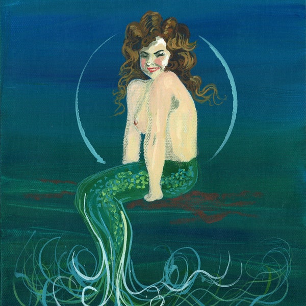 Mermaid Series / Sea Siren III / acrylic art print series on archival acid free paper