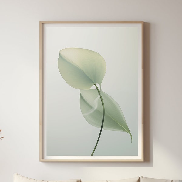 Minimalist Eucalyptus - Serene Green Leaf Print, Modern Botanical Wall Art for Contemporary Spaces