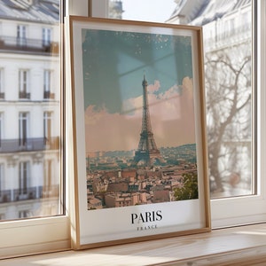 Paris France Poster, Eiffel Tower Wall Art, Paris Cityscape Print, French Travel Poster, Paris Photography, Romantic Paris Decor, Paris Art