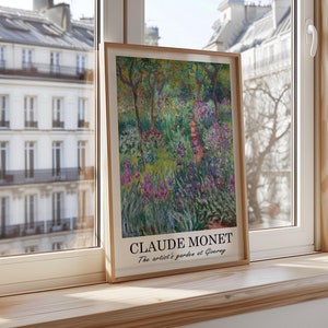 Claude Monet The Artist Garden at Giverny Poster, Impressionist Floral Wall Art, Monet Garden Scene Print, Vibrant Nature Decor, French Art