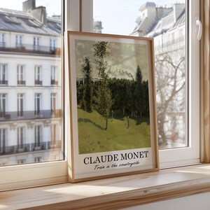 Claude Monet Train in Countryside, Impressionist Landscape Wall Art, Nature Scene Poster, Green Countryside Decor, Vintage Monet Artwork