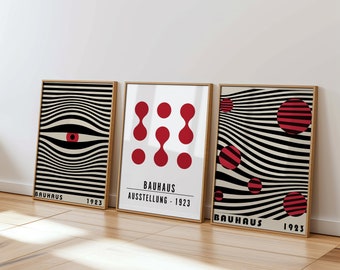 Bauhaus Poster Set of 3, Modern Geometric Art Prints, 1923 Bauhaus ...