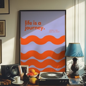 La vita è un'arte da parete di viaggio, poster ispiratore, arredamento motivazionale, stampa di citazione di viaggio, arte vivente positiva, poster ispirato all'avventura