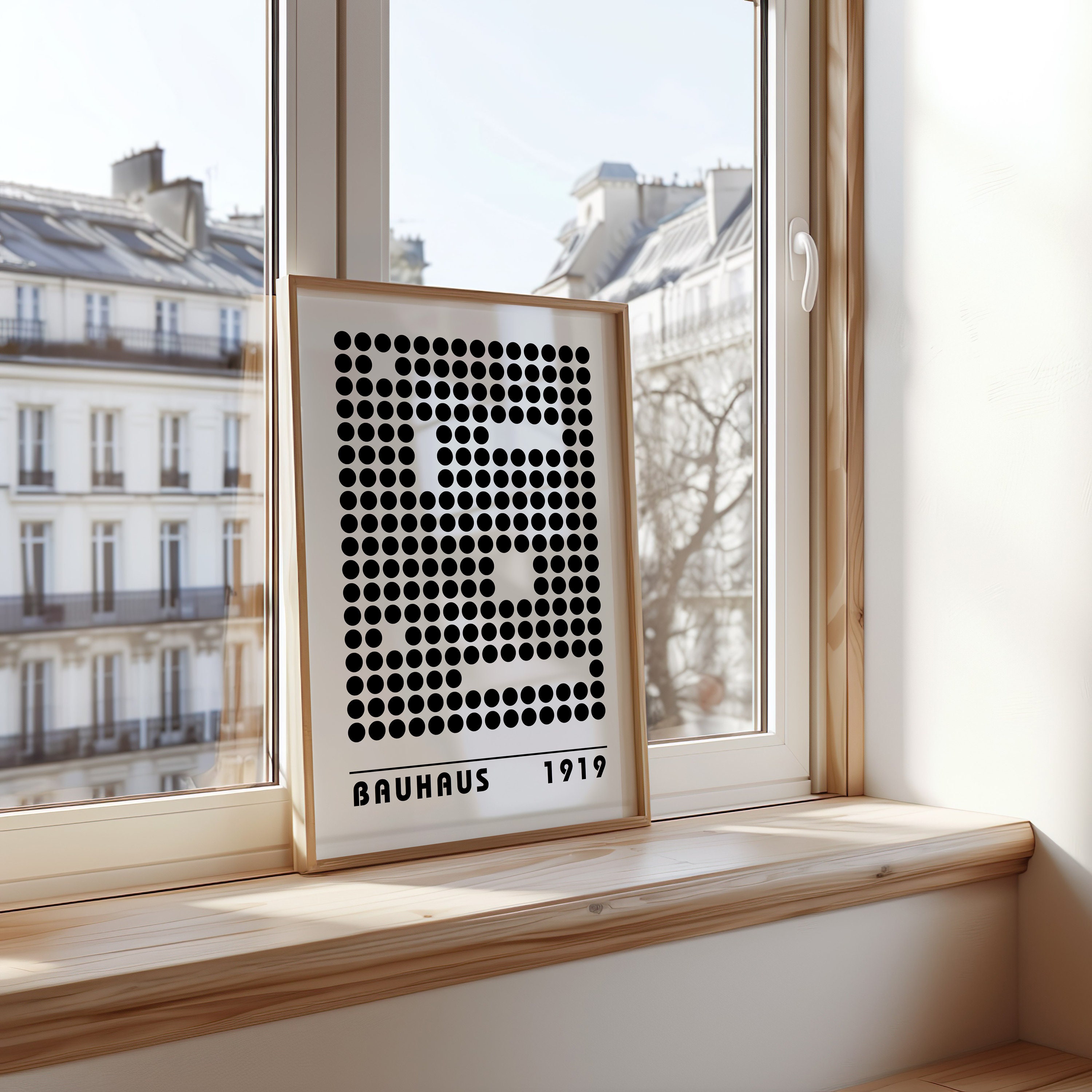 Bauhaus Black and White Poster Set, Abstract Geometric Art Prints ...