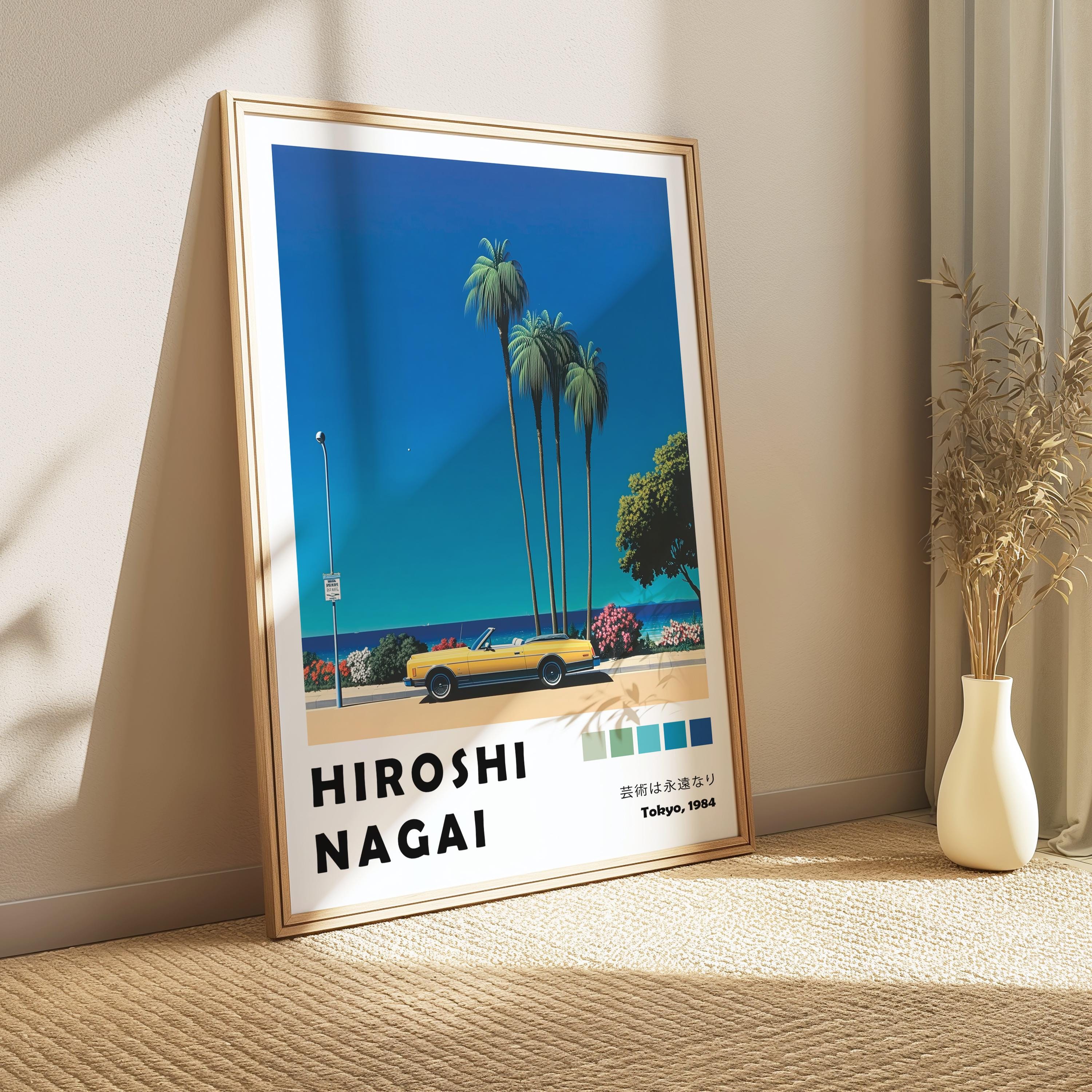 Miami Hiroshi Nagai, Palm Tree Sunset, Japanese 80s City Pop Art