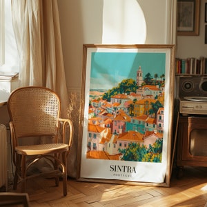 Sintra City Poster, Portugal Art Print, Sintra Wall Art, Colorful Houses of Sintra, Portugal Travel Poster, Historic Cityscape Decor, Poster image 7