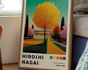 Autumn Hiroshi Nagai Poster, Fall Seasonal Landscape Art, Japanese