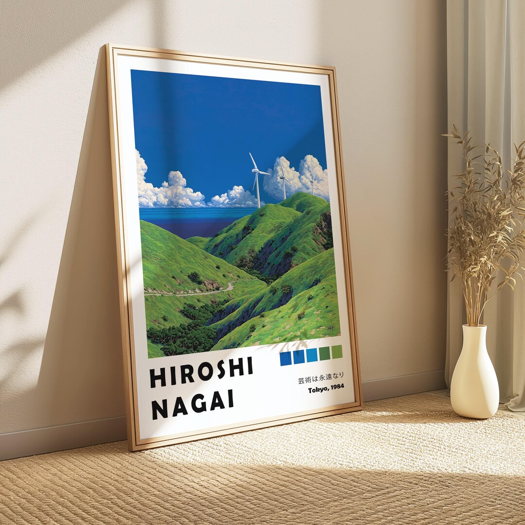 Wind Turbine Hiroshi Nagai Poster, Green Hills Exhibition Art