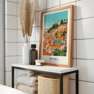 Sintra City Poster, Portugal Art Print, Sintra Wall Art, Colorful Houses of Sintra, Portugal Travel Poster, Historic Cityscape Decor, Poster image 4