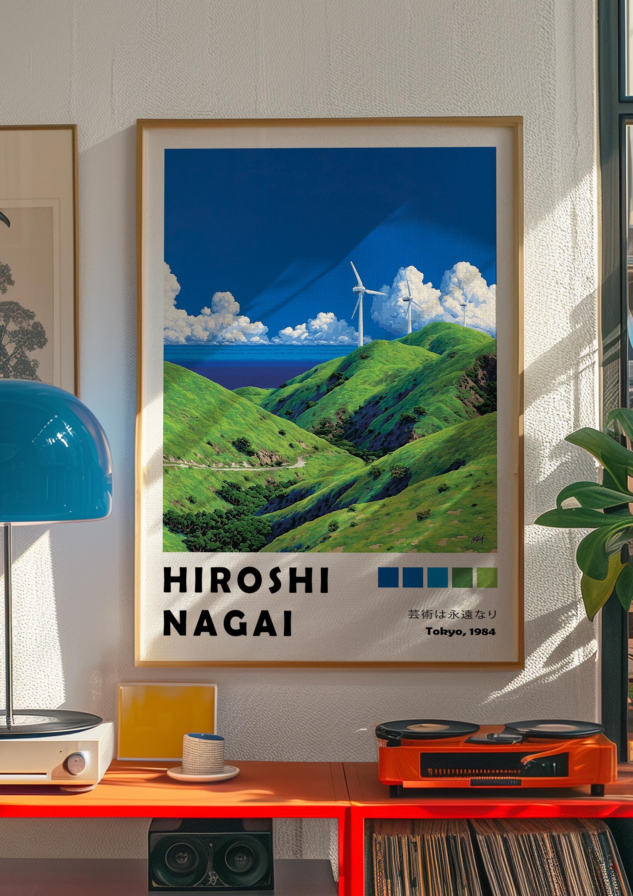 専用商品　HIROSHINAGAI for Graphpaper Wind Turbine Hiroshi Nagai Poster, Green Hills Exhibition Art