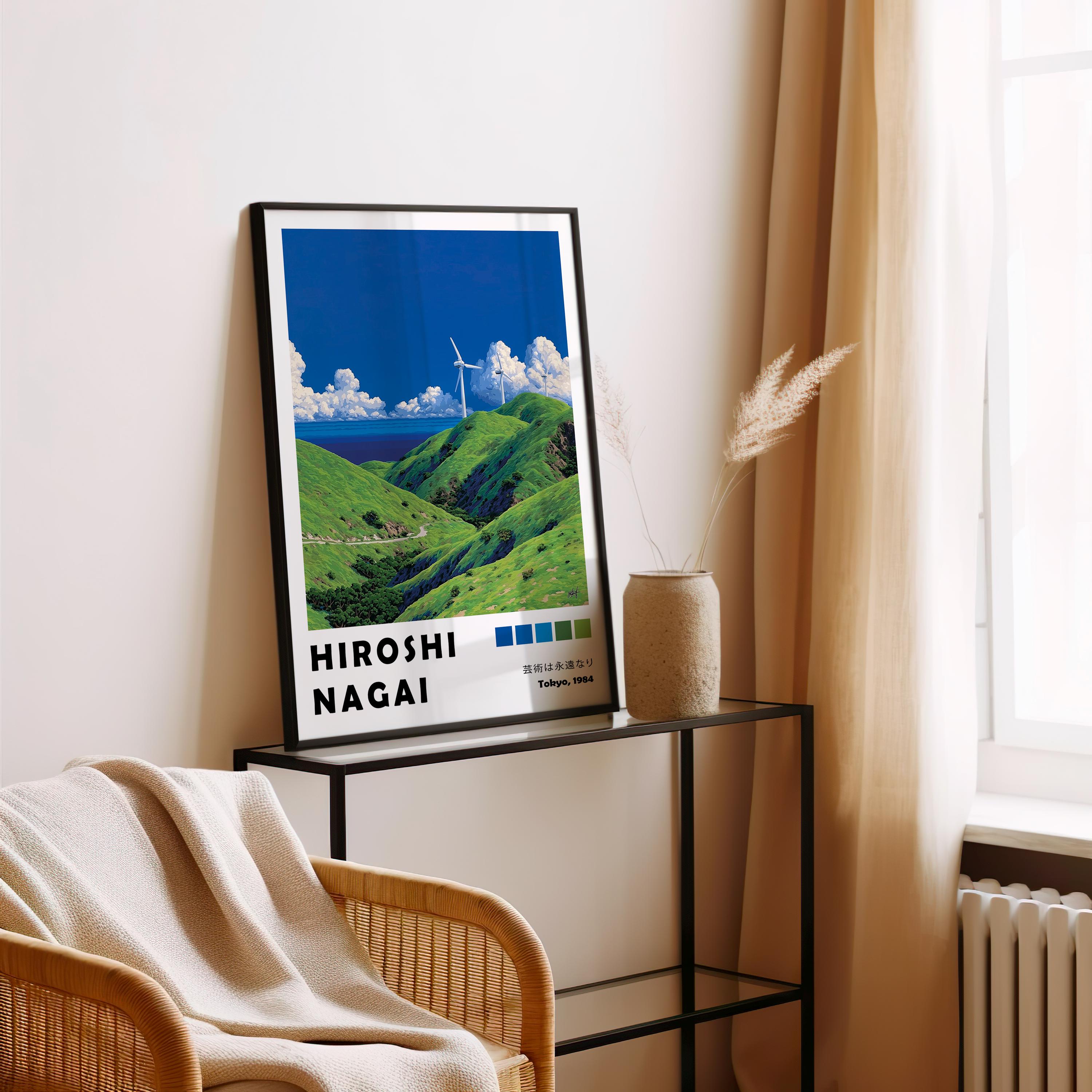 Wind Turbine Hiroshi Nagai Poster, Green Hills Exhibition Art