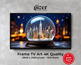 Marco de bola de nieve de Nueva York para TV: Decoración navideña de invierno (Descarga digital)