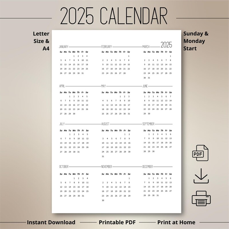 Calendar 2025 Vertical 