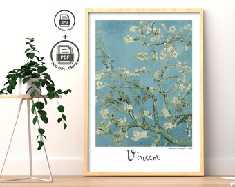 Lámina "Flores de almendro" de Van Gogh: Arte floral japonés (Descarga digital)