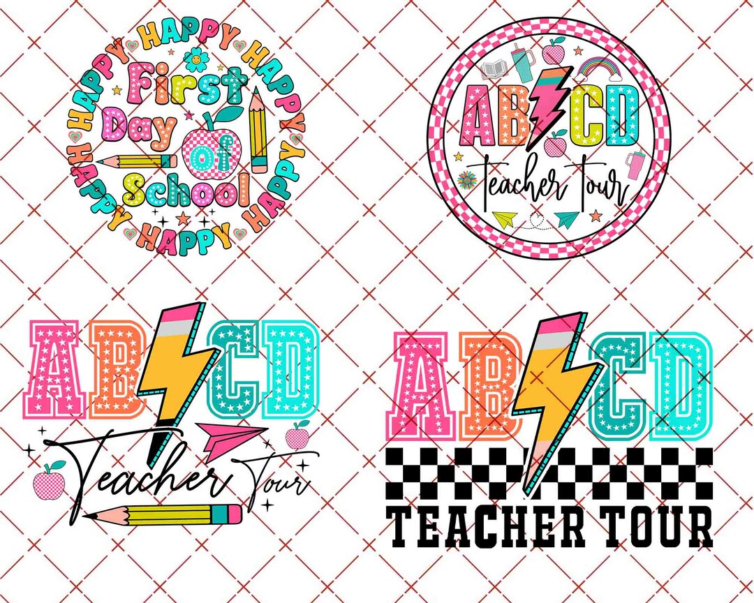 Retro Back to School Png Bundle, Teacher Tour Png, ABCD Back in Class ...