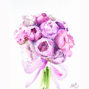 Custom Wedding Bouquet Painting Bridal Bouquet  Bride Gift Wedding Gift  Watercolor Anniversary Gift for Wife Personalized