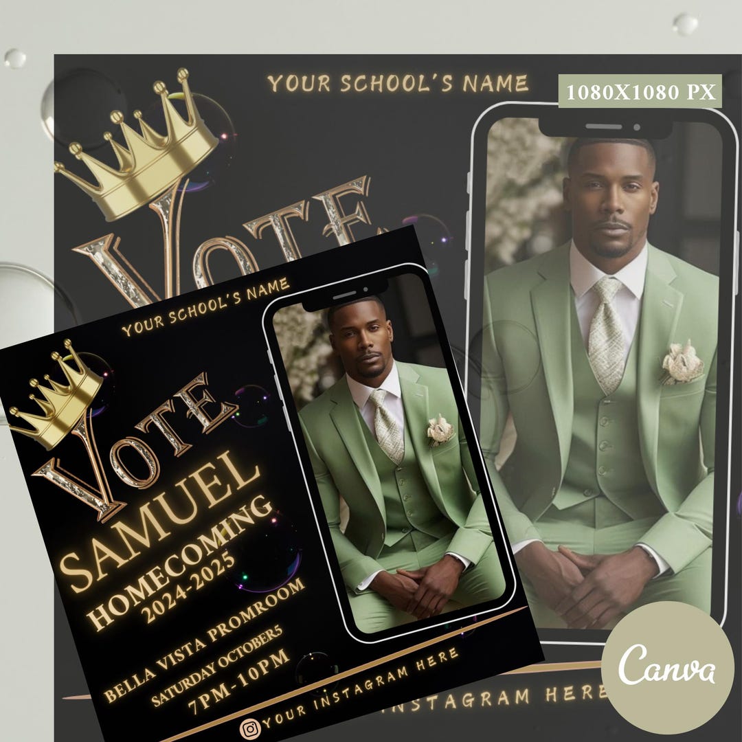 Homecoming King Vote - Class Campaign Flyer - High School Homecoming ...