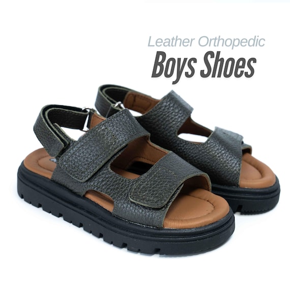 Boys Leather Orthopedic Sandals – Kids Orthopedic Leather Sandals –Toddler Leather Walking Sandals-Boys Summer Sandals-Open-Toe Sandals
